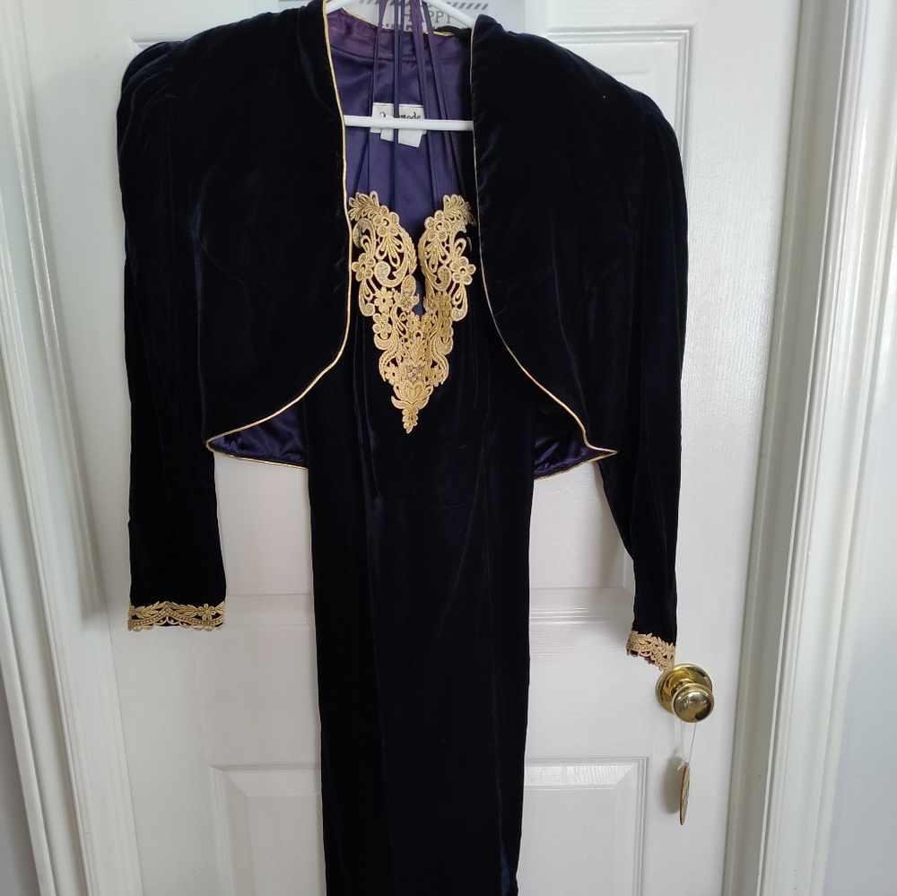 Spaghetti strap evening dress with jacket